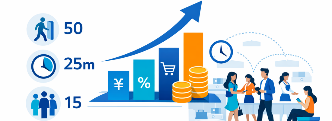 滞在時間データから売場のボトルネックを可視化する分析イメージ