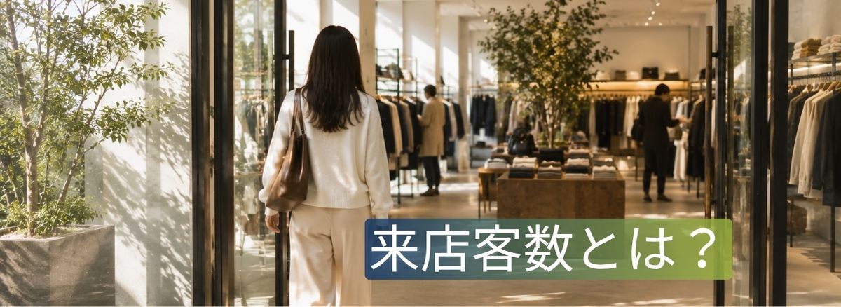 店舗に入店する顧客の流れを観察する店長