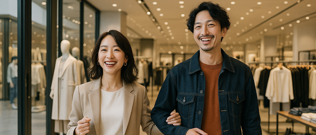 買い物客の店内滞在時間により売上が変化するイメージ