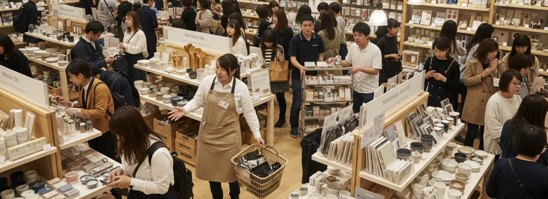 来店客が多く忙しい店舗の課題を想起させるイメージ